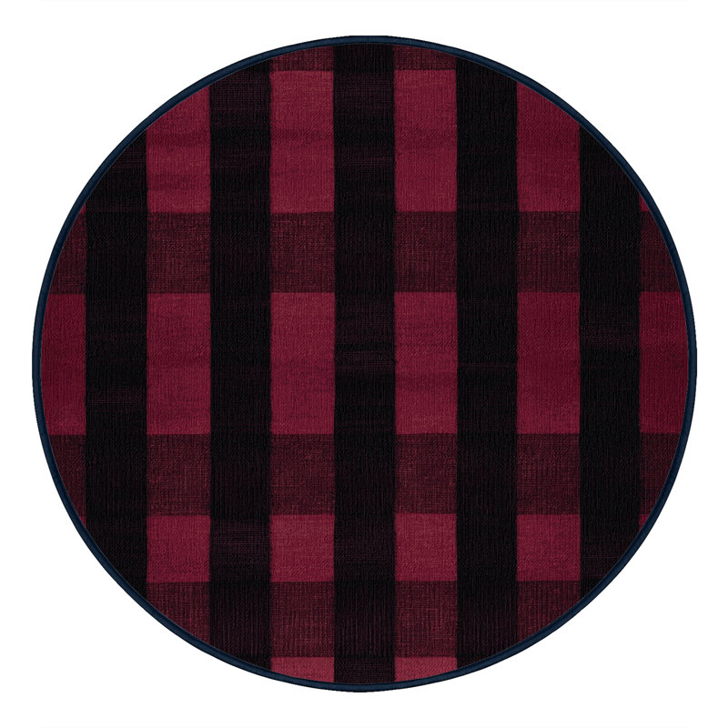 Tapis mauve lavable à la machine, Rond 3 pi