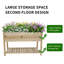 Boîte à fleurs surélevée pour jardin avec pieds et tablette de rangement