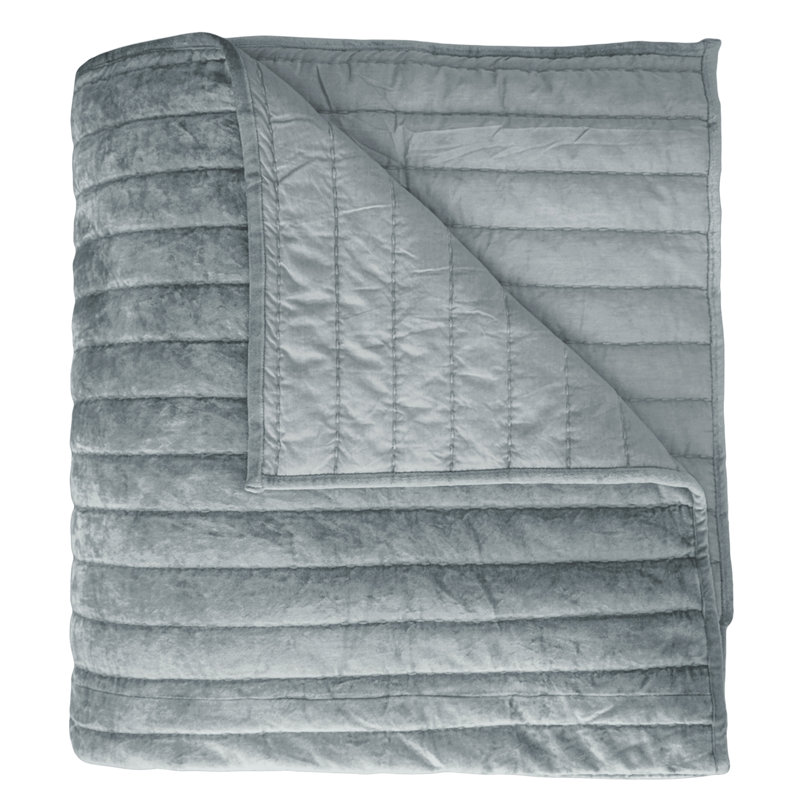 Channel Velvet Quilt, Mineral, King Quilt