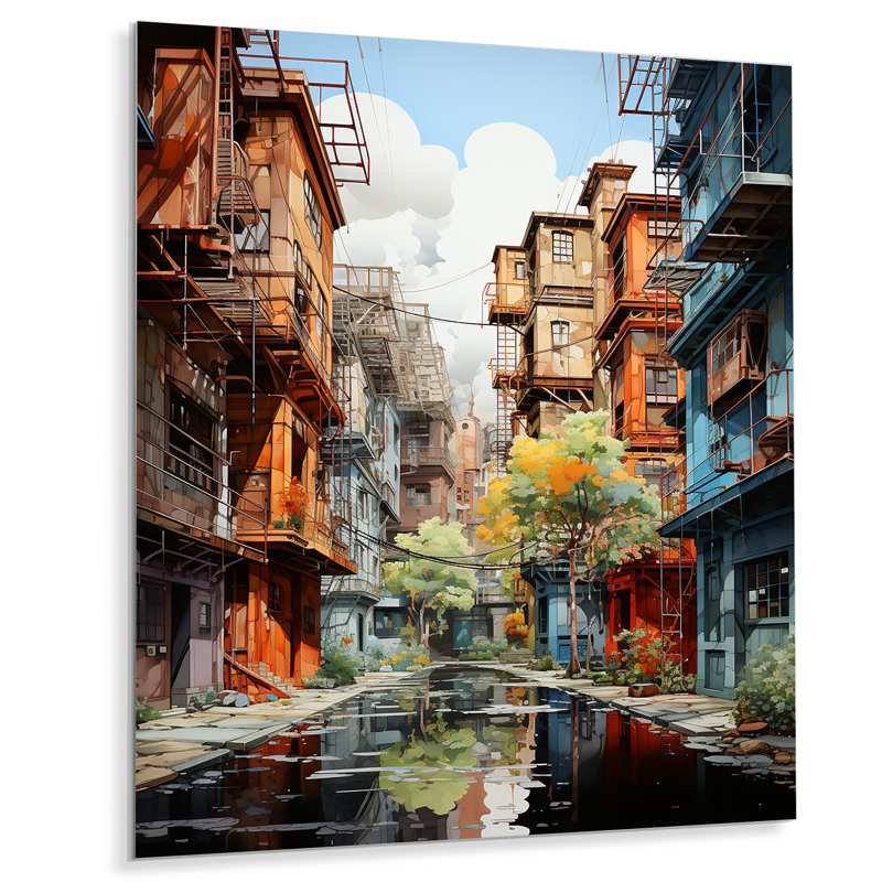 " Factories Industrial Harmony I ", 20" H x 12" W x 1" D