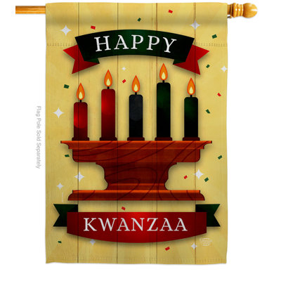 Double Sided 40'' H x 28'' W Polyester Kwanzaa House Flag