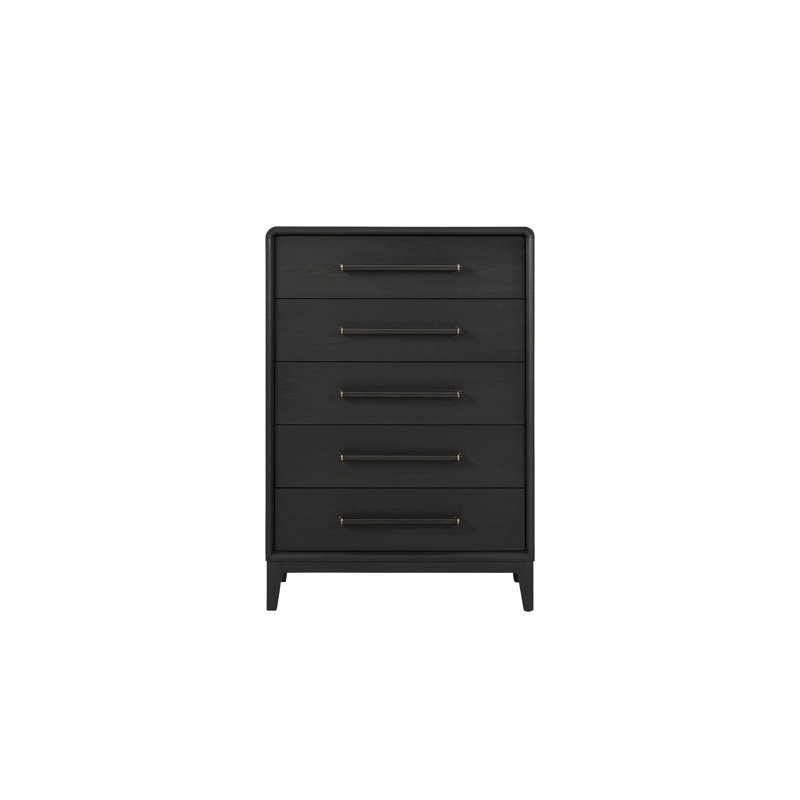 Petite commode à 5 tiroirs, Noir