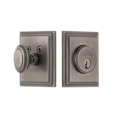 Carre Single Cylinder Deadbolt with Square Rosette