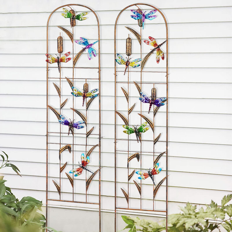 Ensemble de 2 treillis de jardin en métal