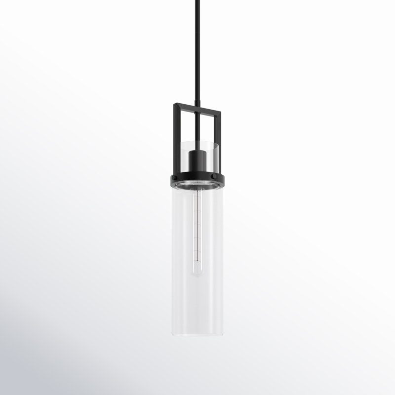 Luminaire suspendu 30 po Great Smoky, H 17,63 po x l 4,25 po x P 4,25 po, Clair, Noir mat