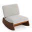 Fauteuil à bascule en bois massif recouvert de chenille avec siège et dossier rembourrés (lot de 2)-512610660