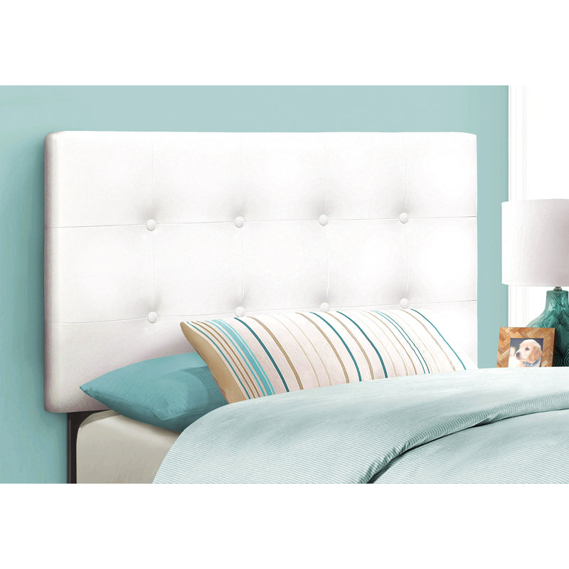 Bed, Headboard Only, Twin Size, Bedroom, Upholstered, Twin, White