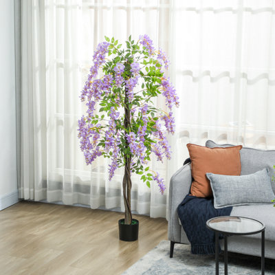 180cm Faux Wisteria Plant in Cement Pot