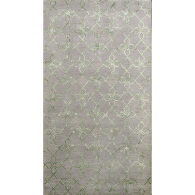 Tapis gris en laine / soie touffeté à la main Marylee