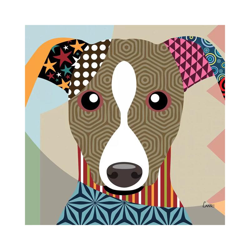 Whippet by Lanre Studio - Wrapped Canvas Print, 45.72 cm H x 45.72 cm W x 1.91 cm D