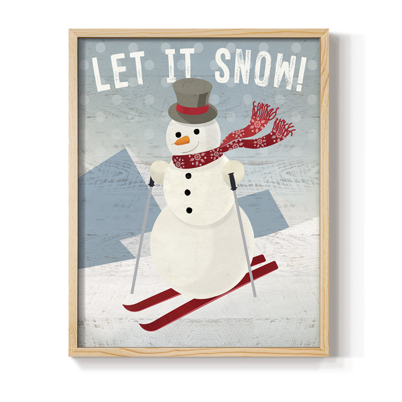 Let It Snow, reproduction encadrée - bois massif, Naturel, H 11 po x l 9 po
