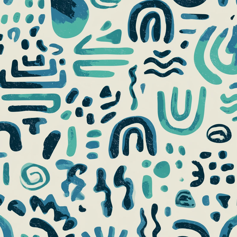 Papier peint abstrait géométrique bleu sarcelle