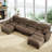 150" Oversized U-Shaped Chenille Sectional Sofa with Double Chaises, Modern Cloud-Like Modular Couch for Living Room-1139121983