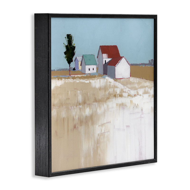 Neige sur le toit, giclée encadrée par Ruth LaGue, H 12 po x l 12 po, Giclée encadrée noir minuit