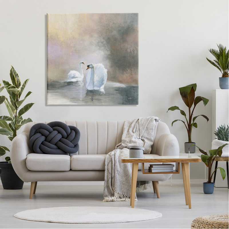 «Stupell Industries Swans on Lake Landscape», art mural sur toile par Julia Purinton, H 36 po x l 36 po x P 1,5 po