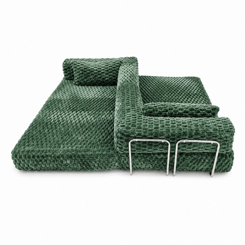 Canapé-lit modulaire convertible de 75,2 pouces avec revêtement texturé vert, green