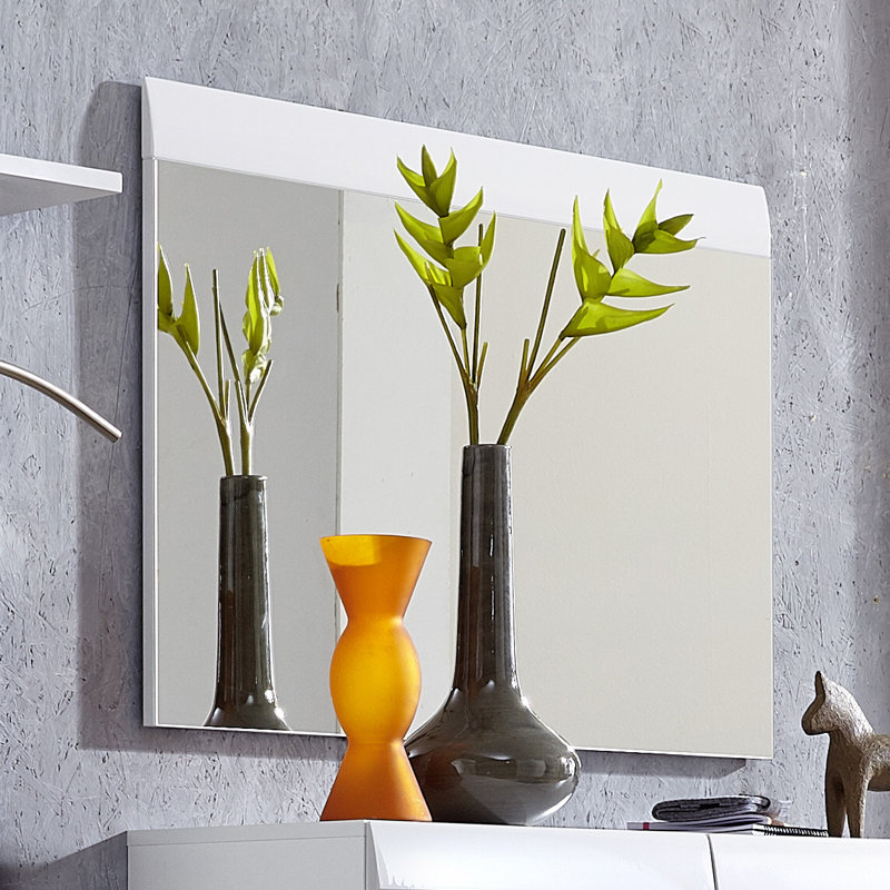 Garcia Wood Flat Wall Mirror, White