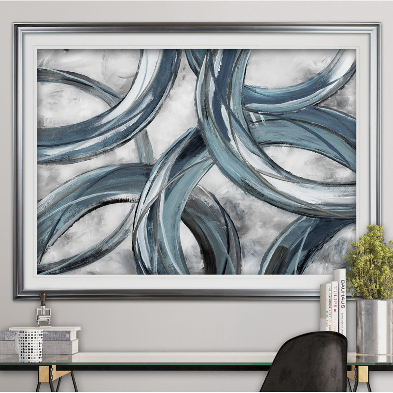 « Ring Around », art graphique encadré flottant, Impression encadrée, H 28 po x l 38 po, Argent