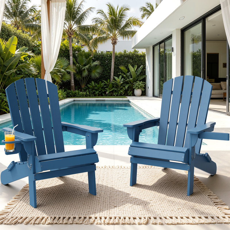  Chaise Adirondack pliante pour l'extérieur, Bleu