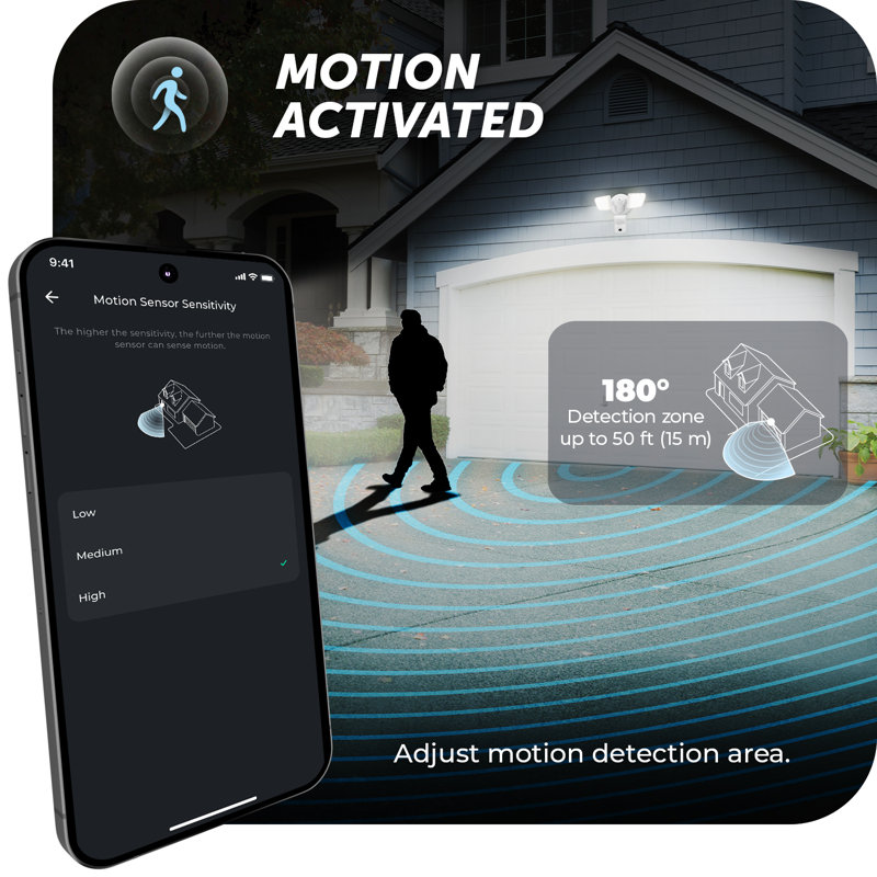 26-Watt LED Outdoor Security Flood Light with Motion Sensor