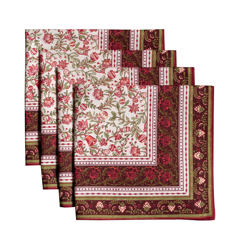 Serviettes 100 % coton Maison d'Hermine Réveillon Au Jardin - 20 po x 20 po