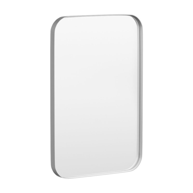 Cozy Design Tempered Glass Framed Wall-Mounted Bathroom Vanity Mirror, Silver, 30" x 20", Rectangle