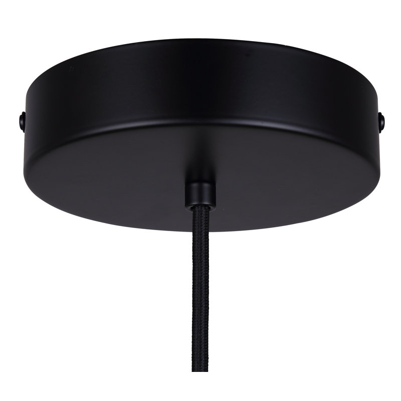 Luminaire suspendu cylindrique à 1 lumière Bodell, Noir mat