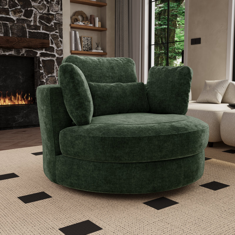 Fauteuil demi-tonneau pivotant l 50 po, Vert