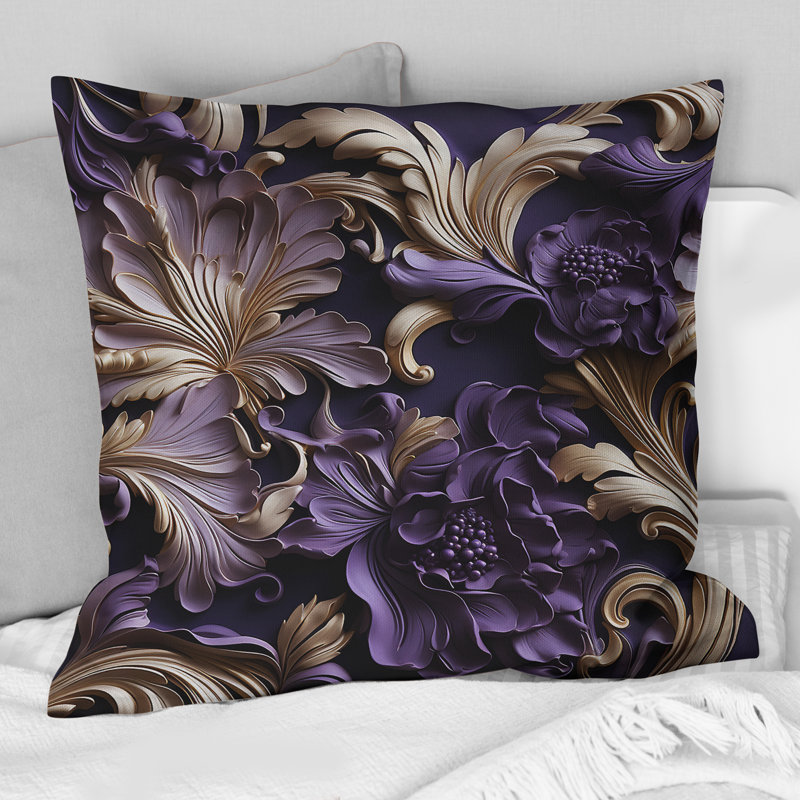 Coussin décoratif en polyester Deep Purple Glamour Majesty, H 18 po x l 18 po