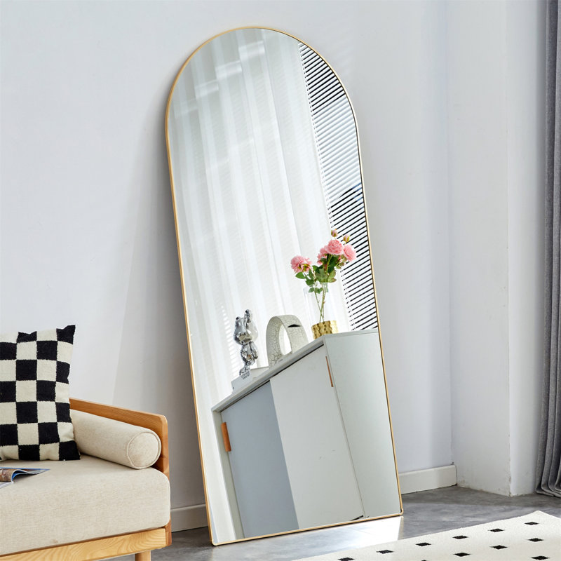 Miroir de maquillage de salle de bain sur pied polyvalent avec support en métal, Noir