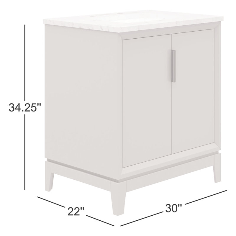Elizabeth 30'' W Single Vanity, White