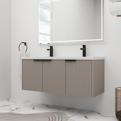 48'' Double Bathroom Vanity with Resin Top