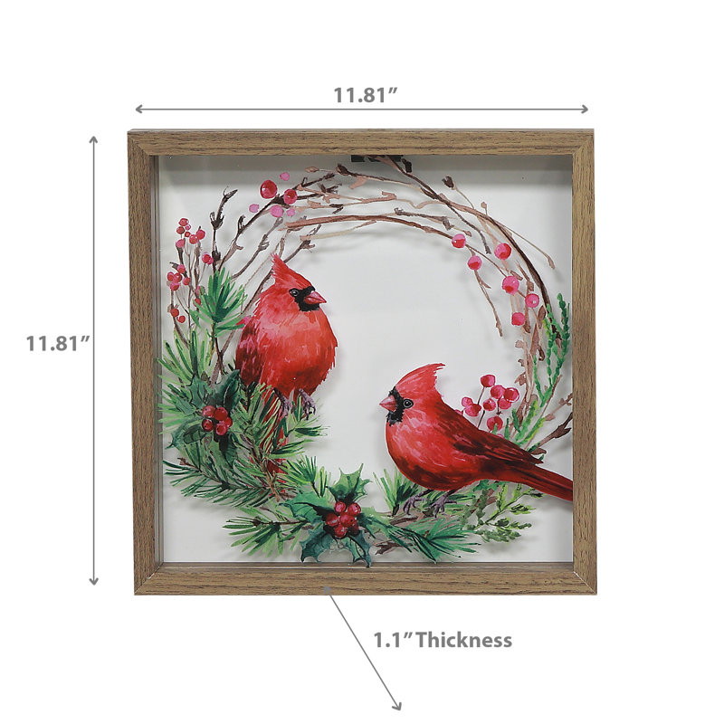 Art mural en verre double cardinal