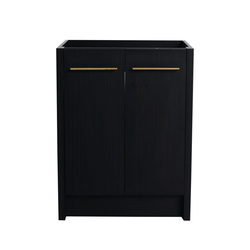 Meuble-lavabo autoportant 24 po - Châtaignier noir pour salle de bain moderne