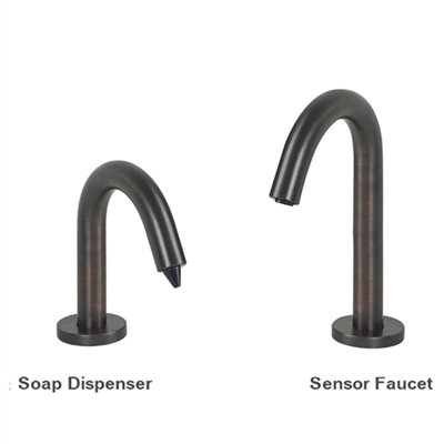 Robinet sans contact à deux capteurs bronze antique - mains libres et hygiénique