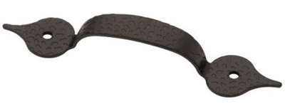 (5 Pack) 3-1/4 inch Hammered Steel Pull Black