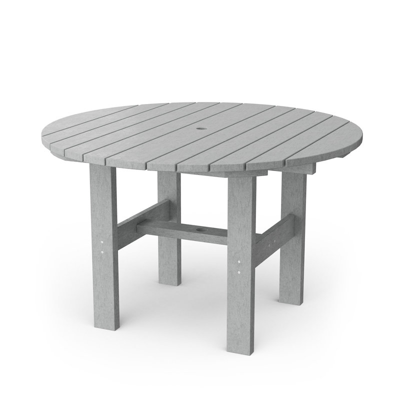 Classic 46" Round Dining Table, Light Gray