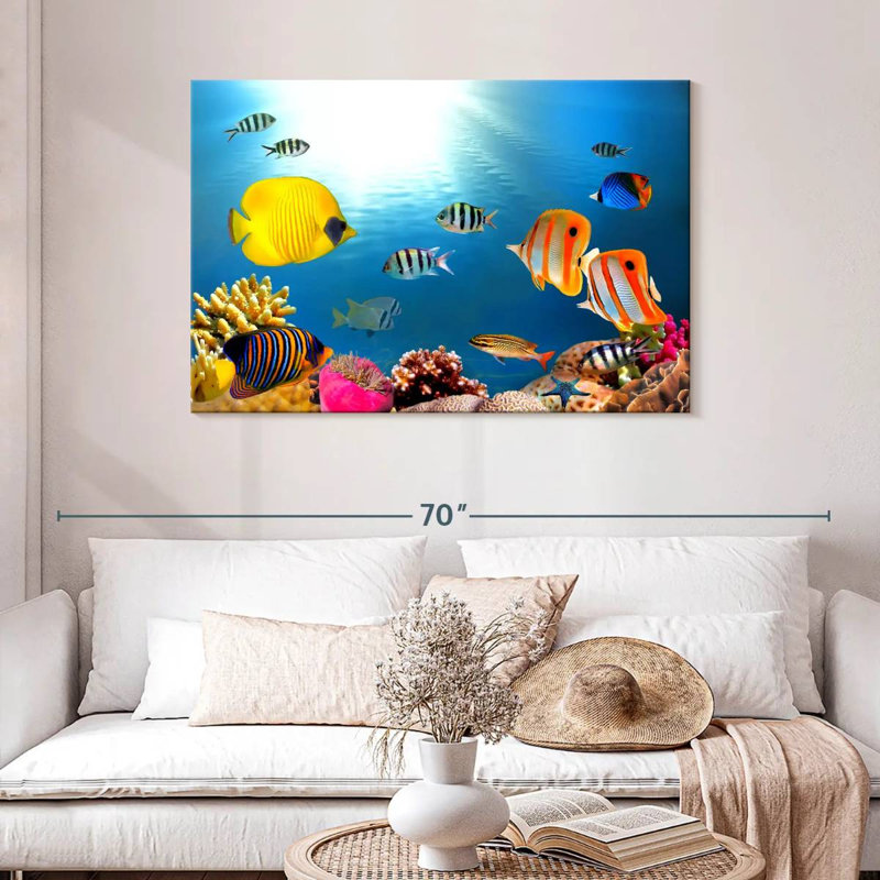 Brampt Tropical Fishes And Corals, 30" H x 45" W