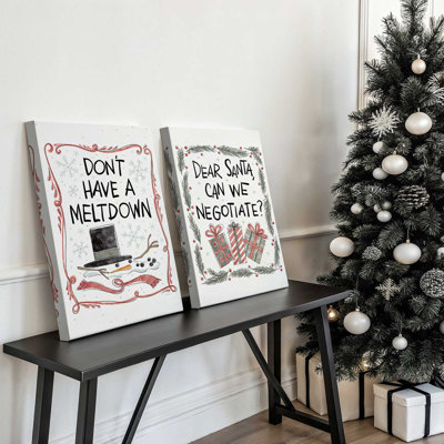 Père Noël, ensemble de 2 reproductions d'art sur toile