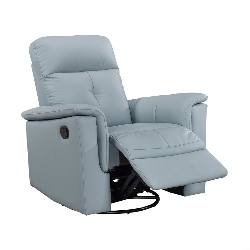 Fauteuil inclinable et pivotant en cuir, Bleu