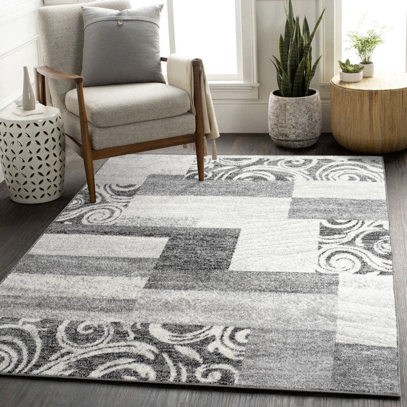 Tapis crème / gris Saddleback, Rectangle 7 pi 10 po x 11 pi 2 po