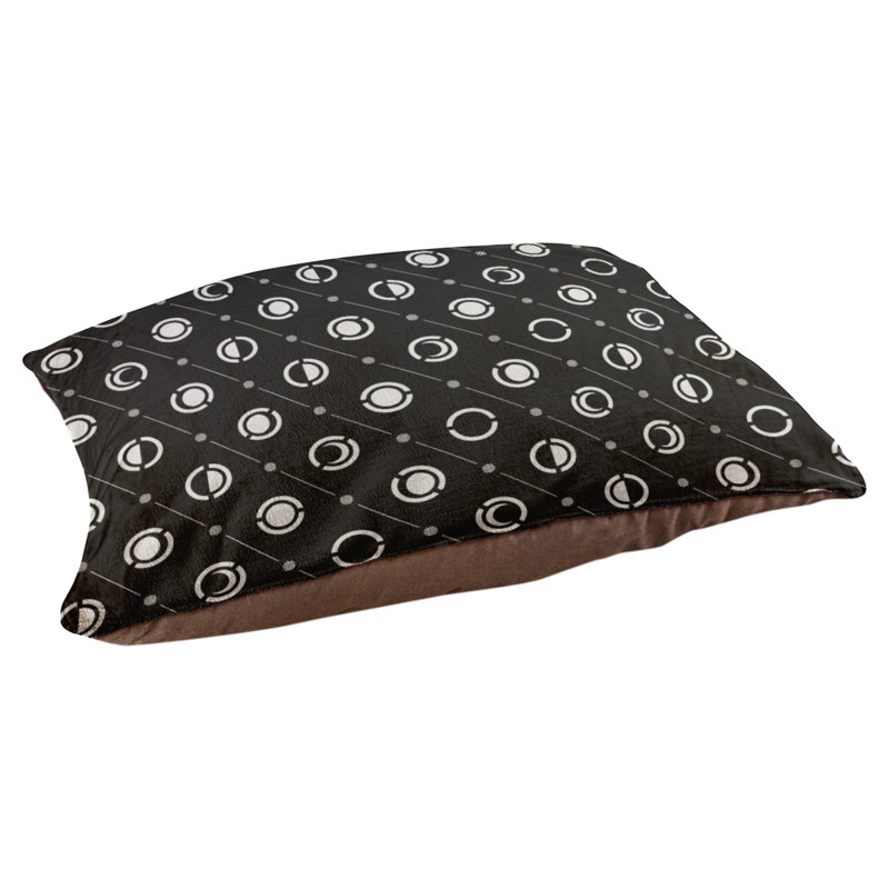 Coussin intérieur pour chien moon phases Chenault, Petit (l 28 po x P 6 po x H 18 po), Noir / Blanc