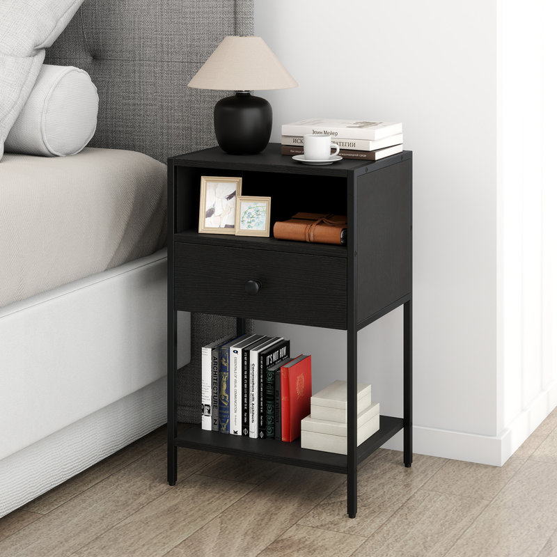 40cm W Metal Bedside Table