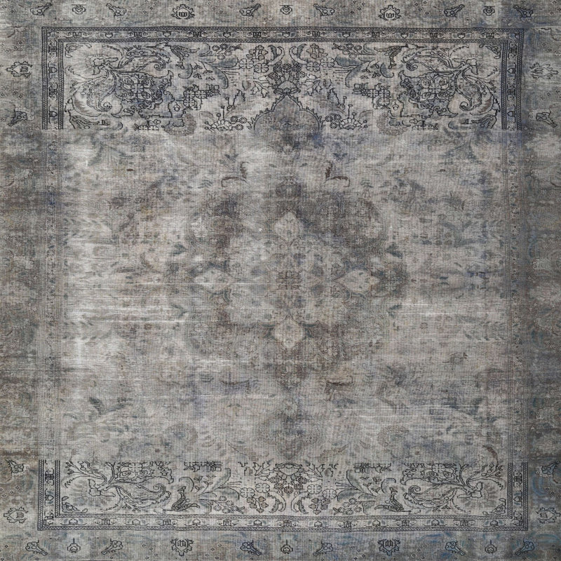 Tapis oriental gris Omak, Rond 4 pi