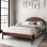 Grand lit plateforme en bois Gosman, noyer