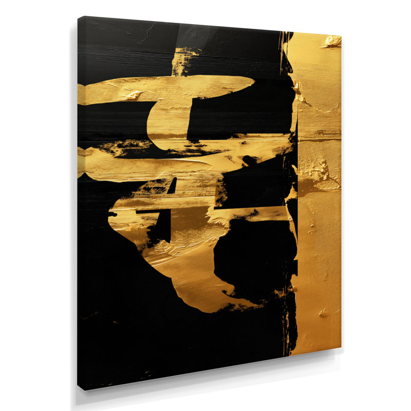 «Gold», art japonais doré, Toile tendue, H 20 po x l 12 po x P 1 po