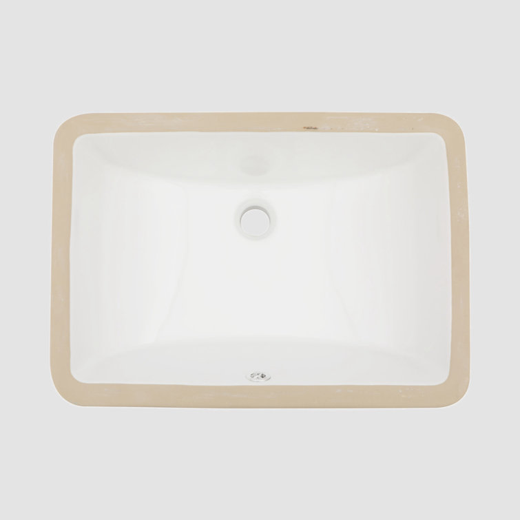 Go Peak Track 14'' Ceramic Rectangular Bathroom Sink with Overflow