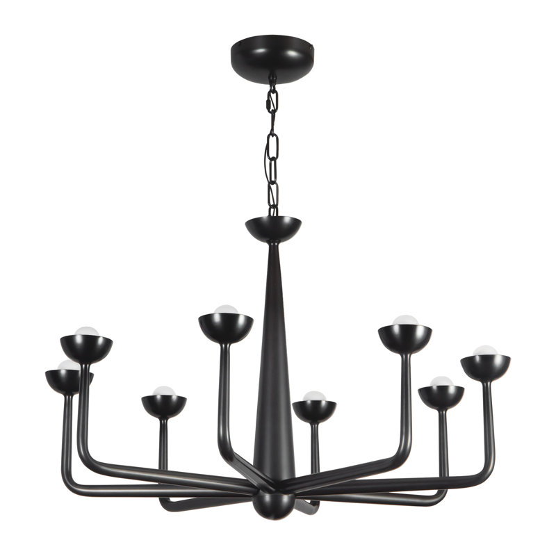 Spade 30-in White dimmable LED Chandelier, Oil Rubbed Bronze
