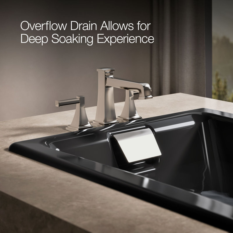 Tea-for-Two for Two 60" x 32" Drop-In Soaking Bathtub, Black