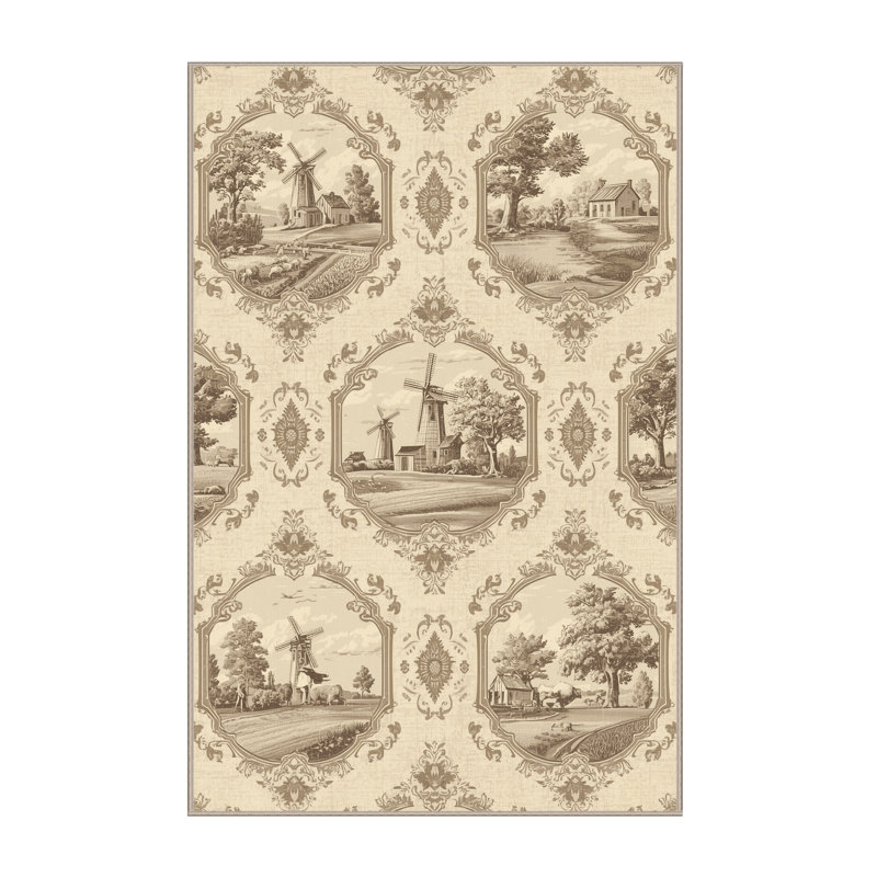 Tapis moelleux moelleux de style rétro Cropsey, 3 X 5
